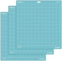 AIRCUT pjaustymo kilimėlis "Cricut Maker/Explore Air 2/Air/One" (12 x 12 colių, 3 kilimėliai) Lengvai prilimpanti mėlyna skiautinių vikšrų pjaustymo kilimėlių pakaitiniai priedai "Cricut