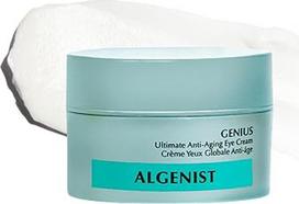 Algenist Genius Ultimate Anti-Ageing Eye Cream - veganiškas, stangrinamasis akių kremas nuo raukšlių ir tamsių ratilų su mikrodumblių aliejumi ir kolagenu - nekomedogeninis ir hipoalerginis veido priežiūros produktas (15 ml)