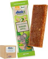 Alete bewusst Vaisių grūdų batonėlis, bananinis obuolys, puikiai tinka užkandžiams, be palmių aliejaus ir kvapiųjų medžiagų, nuo 3 metų, 25 vnt. (25 x 25 g)