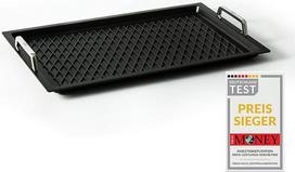 AMT Gastroguss AMZN-KG-I-25333-G-BBQ "Klaus Grillt" Gastronorm grilio plokštė GN 1/1 su indukciniu BBQ grilio pagrindu, 53 x 33 cm, 2 cm aukščio, su nerūdijančiojo plieno rankenomis, su Lotan® nelimpančia danga
