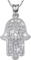 Aniu karoliai moterims, "Hamsa Hand of Fatima" sidabro grandinėlė moterims 925, "Hand of Evil Eyes" pakabukas su cirkoniais, dovanos draugei, mamai ir gimtadienio proga su 46 cm ilgio grandinėle.