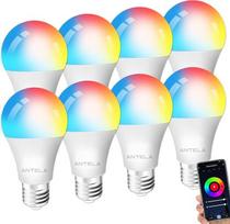 ANTELA Alexa lemputė E27 9W 806LM RGB 2700K-6500K šiltai balta vėsi balta šviesa Išmanioji WLAN LED lemputė, suderinama su "Google Home", 8 vnt.