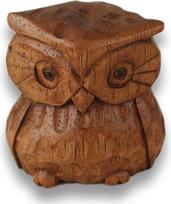 ART-CRAFT Miniatiūrinė rankomis drožinėta medinė pelėda 4 cm