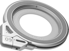 Aulumu G09 Mobiliojo telefono žiedo laikiklis "MagSafe Ring" 360° pasukamas mobiliojo telefono laikiklis ir stovas, aliumininis dvipusis magnetinis laikiklis "iPhone" 17 16 15 14 13 12 ir "Samsung" mobiliojo telefono dėklas, sidabrinės spalvos