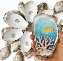 Austernmuscheln zum Basteln, natürlich, groß, zum Basteln, handbemalt, Weihnachtsschmuck, Decoupage, Stranddekoration, Kunst und Vasenfüller, Muschelmuscheln, Muschelschalen für Huhn, 20 Stück, 10,2
