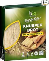 biozentrale Crispbread Grikių duona su kvinojais - 7 x 100 g (7 vnt.) Ekologiška traški duona - veganiška ir be glitimo - traški, oriai traški kukurūzų vaflių, ryžių vaflių ir traškios duonos alternatyva