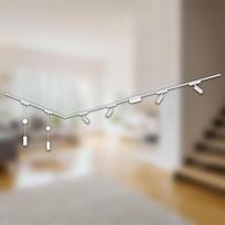 BRILONER - "Luxtrail" bėgių sistemos komplektas, 4x LED taškai, 2x LED švytuoklė, reguliuojamo aukščio, L formos, šviestuvai, lubų bėgių sistema, prožektorių bėgis, lubų šviestuvas, 3 m, balta