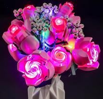 BRIKSMAX LED apšvietimas LEGO Botanical Collection Pink Rose Bouquet 10374, suderinamas šviesos rinkinys kaladėlėms - be Lego rinkinio, aukščiausios kokybės dekoratyvinė šviesa