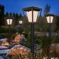 BRIMAX 4er-Pack Solarleuchten Außen Erdspieß, 3000K/6000K dimmbar, IP65 wasserdicht, Solar Gartenleuchte mit Auto On/Off, für Gartenweg, Terrasse, Rasen