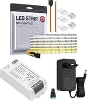 BTF-LIGHTING FCOB COB lanksti didelio tankio CCT LED juosta 5M 640LEDs/m & C02Z Zigbee 3.0 valdiklis ir 12V5A maitinimo šaltinis - reguliuojama 3000K-6000K, reguliuojamas apšvietimas, reguliuojamas apšvietimas, CRI>90, valdymas balsu, vidaus apdailai