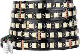 BTF-LIGHTING RGBWW LED juosta 5050SMD RGBW 4-in-1 LED RGB+šilta balta 24V 5M 96LEDs/m 480LEDs juoda PCB IP30 vidaus apšvietimui