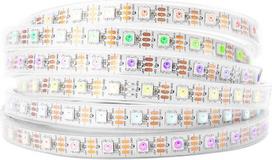 BTF-LIGHTING WS2812B LED juosta, 5 m ilgio, 60 LED / pikselių / m, 300 LED, RGB adresuojama juosta su 5050 SMD LED, atspari vandeniui IP67