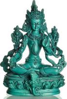 BUDDHAFIGUREN Tibeto Bodhisattva Budos dekoracija/Billy Held Green Tara, turkio spalvos dervos Budos statula, rankų darbo Nepale