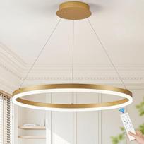 CATINER Modernus LED apvalus šviestuvas Auksinis žiedas Valgomojo kambario šviestuvas Dimmable su nuotolinio valdymo pulteliu Svetainės miegamasis Virtuvės prieškambaris 60 cm 3000-6500 K