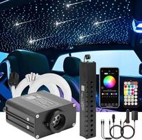 CHINLY "Starry Sky" automobilio šviesolaidžio šviesa automobiliui / luboms, 16 W "Meteor Twinkle" 550 vnt. x 0,75 mm x 3 m "Bluetooth RGBW" programa / nuotolinis LED šviesolaidžio šviesolaidžio žvaigždžių lubų žibintų rinkinys su šaudymo žvaigždžių švieso
