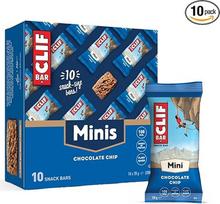 CLIF BAR Minis užkandžių batonėlis su šokolado drožlėmis ir 4 g augalinių baltymų 10 x 28 g