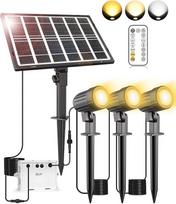 CLY saulės energija maitinami LED sodo prožektoriai, 3 sodo žibintų pakuotė, 450 LM lauko IP66 vandeniui atsparūs, 3 x 1,5 W, šiltos baltos spalvos prožektoriai, skirti lauke, vejoje, sode, sode, verandoje
