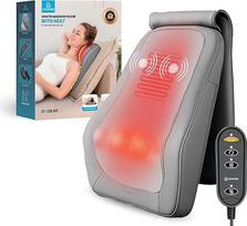 COMFIER Shiatsu masažuoklis, kaklo masažuoklis su šiluma, Shiatsu masažuoklis, 4D minkymo nugaros masažuoklis, raumenų skausmo malšinimas kaklui, nugarai, kojoms, dovanos vyrams, moterims (pilka)
