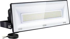 CREATESTAR LED lauko prožektorius 150 W, itin ryškus 18000 LM LED prožektorius lauke, 6500 K vėsios baltos spalvos lauko prožektorius su IP66 atsparumu vandeniui, LED žibintas sodui, garažui, stadionui, sporto aikštelei