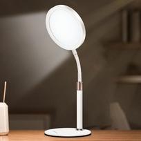 Dienos šviesos lempa 10000 liuksų, 12 W LED dienos šviesos lempa stalui, be UV spindulių, 3 spalvų temperatūros, 9 ryškumo lygiai, 15/30/45 min. laikmatis, 360° žąsies kaklelis biurui, namų biurui (balta)