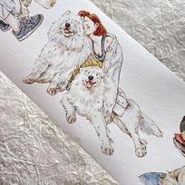 DingDing Vol7-22 Little Sweetheart, My Cute Pet Dog Washi Tape lipdukai, 2,36 colių x 10,94 YD, originalus dizainas, skirti albumo reikmenims, albumo lipdukai, žurnalo reikmenys, žurnalas, žurnalas "Bullet Journal