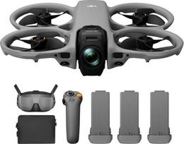 DJI Avata 360 Motion Fly More Combo, 360° dronas su 1 colio 8K 360° vaizdu, 360° kameros dronas su sraigto apsauga.Į komplektą įeina akiniai N3 ir RC Motion 3, skirtas intuityviam judesio valdymui, lengva ACRO