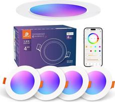 DUSKTEC įleidžiami LED šviestuvai "Alexa", "Smart Spot Lights" lubų šviestuvai su APP ir balso valdymu, RGB spalvų LED prožektoriai 2700K-6000K, nuo 10 W šiltos baltos iki šaltos baltos spalvos, reguliuojami lubų įleidžiami šviestuvai