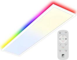EGLO Bottazzo LED lubų šviestuvas su nuotolinio valdymo pulteliu, itin plokščias su foniniu apšvietimu, biuro šviestuvas, reguliuojamas, pagamintas iš metalo ir plastiko, baltos spalvos, šilta balta - šalta balta, RGB, 100 x 25 cm