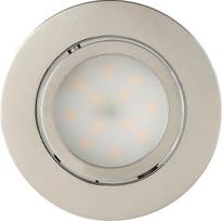 EGLO 3 "Pineda" LED įleidžiami prožektoriai, pasukami, plastikiniai, sidabriniai, lubų prožektoriai, plokšti, šiltai balti, 4,9 W, 1080 liumenų, 3000 K, skersmuo 8,4 cm