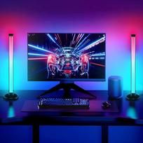 ELOUYCKE išmanioji LED šviesos juosta, 2 vnt., RGB lempa, televizoriaus apšvietimas, sinchronizuojama su muzika ir programėlių valdymu, skirta žaidimams, filmams, kompiuteriui, kambario apdailai