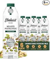 Elmhurst Pistacijų nesaldintas gėrimas, 6 x 946 ml, nesaldintas veganiškas pistacijų gėrimas be cukraus, augalinė alternatyva, Barista, tinka be priedų, be laktozės