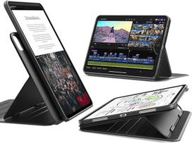 ESR "iPad Pro 13" M5/M4 (2025/2024) dėklas, besisukantis dėklas su nuimamu magnetiniu dangteliu, stovas portreto / peizažo formatu, 9 stovėjimo kampai, "Shift" serija, juodas