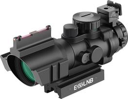ESSLNB Šautuvo optinis taikiklis 4 x 32 mm Airsoft Red Dot Visor su šviesolaidžiu ir 11 mm/22 mm tvirtinimo įtaisu, skirtas pneumatiniams šautuvams, medžiokliniams Airsoft ir arbaletams