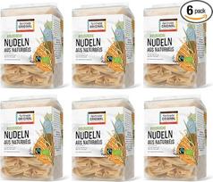 Fairtrade ORIGINAL Tailando ekologiški ir sąžiningai prekiaujami ryžių makaronai Vegan be glitimo iš natūralių ryžių 6 x 225 g birios pakuotės rudųjų ryžių makaronai