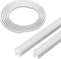 FCOB T1010 5 m neoninis silikono profilis Pieno baltos spalvos silikono kanalas 120° lanksčiam apšvietimui, skirtas ≤6 mm COB SMD LED juostelėms (LED juostelės neįtrauktos)