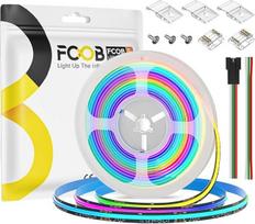 FCOB COB WS2811 IC RGB lanksti didelio tankio LED juosta 16,4 pėdų/5 m DC24V 630LEDs/m 50IC 10 mm pločio juoda PCB Dream Colour Uniform Light Track Colour for DIY (maitinimo šaltinis ir valdymas neįtrauktas)