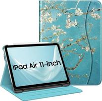 FINTIE dėklas "iPad Air" 11 colių M4/M3/M2 (2026/2025/2024), "iPad Air" 5/4 kartos 10,9 colių (2022/2020), apsauginis dėklas su daugiakrypčiu apžvalgos stovu ir dokumentų lizdais, migdolų žiedų spalvos