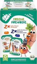 FRECHE FREUNDE Ekologiškas vaisių ir daržovių mišinys išspaustame maišelyje kūdikiams nuo 6 mėn., veganiškas, 3 vnt., 3 x (4 x 100 g)