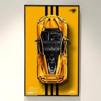 Freska Lego 42172 McLaren P1(SANS MODELE), unikalus Lego dekoratyvinis metalizuotas kadras - idealus Lego mėgėjams, Taille : 75x 45cm