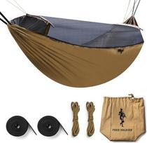 FREE SOLDIER Camping Hiking Outdoor Survivor Portable Mosquitoe Hammock Wear- resisting Large Tent (Brown, Large Size)