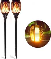 Fvtled sodo žibintas, 96 LED sodo žibintuvėlis, automatinis įjungimas / išjungimas (šviesos jutiklis) iki aušros, sodo žibintas, sodo apšvietimas, saulės prožektorius lauke, šiltas, atsparus vandeniui IP65
