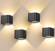 GEARLITE LED įkraunamas sieninis šviestuvas vidaus / lauko su judesio jutikliu 4 dalių sieninis šviestuvas aukštyn ir žemyn reguliuojamas šviesos spindulys 3000 K šiltos baltos spalvos lauko sieninis šviestuvas IPX4 vandeniui atsparus gyvenamasis kambarys