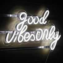 Geras Vibes tik LED ženklas Baltas Neon ženklas Žodis Neon ženklas Geras Vibes Neon ženklas Akrilo Šviečiantis ženklas Neon šviesos miegamojo sienos Baras Šalis Dekoras