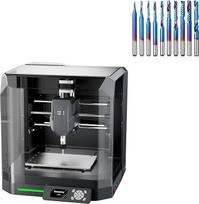 Genmitsu Cubiko CNC-Fräsmaschine+1/8 Zoll Schaft 10pcs Hartmetall Spiral O Flute, intelligente Höhenkartenmessung zum Fräsen von PCB, geeignet für Weichmetall, Holz, WLAN- und APP-Unterstütz