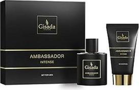 Gisada - Ambassador Intense Set | Gift Set | Eau de Parfum 50 ml & Shower Gel 100 ml | Pikantiški, gaivūs vyriški kvepalai
