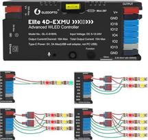 GLEDOPTO ESP32 WLED valdiklis su Ethernet muzikos atsakas UART 20A kištukinis saugiklis LED valdiklis WS2811 WS2812 SK6812 WS2815 Skaitmeninis adresuojamas RGB IC juostelės šviesos (618WL-4 išėjimai)