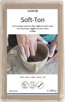 Glorex 6 8075 101 Minkštas molis baltas 500 g Natūralus, itin minkštas ir glotnus molis, kietėjantis ore ir tinkamas viryklėms, baltas, 1000 g