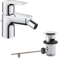 GROHE StartEdge 23345001 Bideto čiaupas, vandenį taupantis tualeto dušo čiaupas vonios kambaryje, rutulinė jungtis, su iššokančiu nutekamuoju vamzdžiu, 13 cm aukščio, su įrankiu "3-in-1", lengvas montavimas), chromas