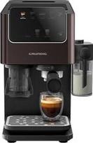 Grundig KSM 8530 Siebträgermaschine, 7 Kaffeespezialitäten inkl. Cold Brew, 1688 W, 20 bar, Edelstahlmahlwerk, Milchbehälter, Touch-Display, für Bohnen, Pulver & Kapseln, Schwarz/Braun