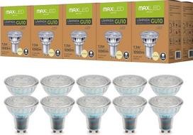 GU10 LED neutralios baltos šviesos lemputės 4000 K neutralios baltos spalvos lemputės 7,3 W pakeičia 55 W halogenines lemputes 30°, nestabdomos Prožektoriaus LED lemputės AC 230 V 1090LM pakuotė 10 vnt.